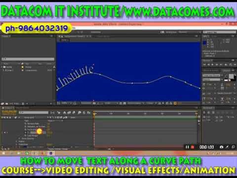 video editing tutorial (how to move text along a curve path)